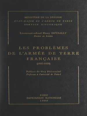 cover image of Les problèmes de l'armée de Terre française